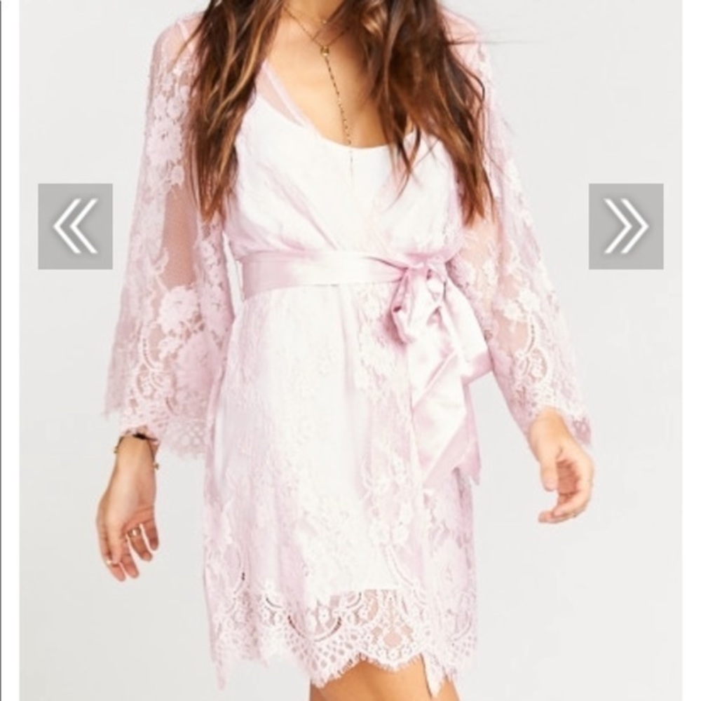 NWT SMYM Lilah Lace Robe in Dusty Pink size XS